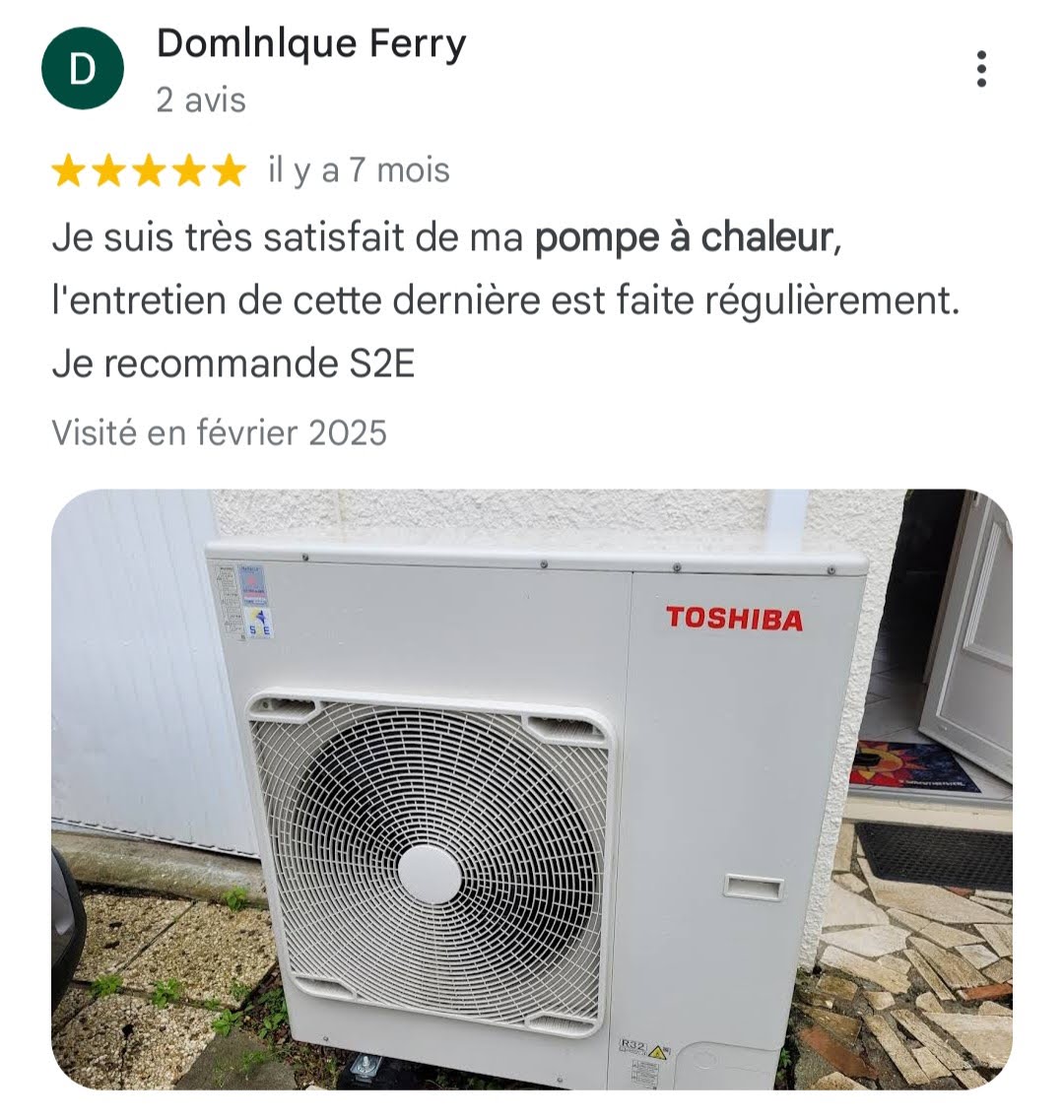 Avis Google 5 étoiles — Dominique Ferry — client S2E Normandie