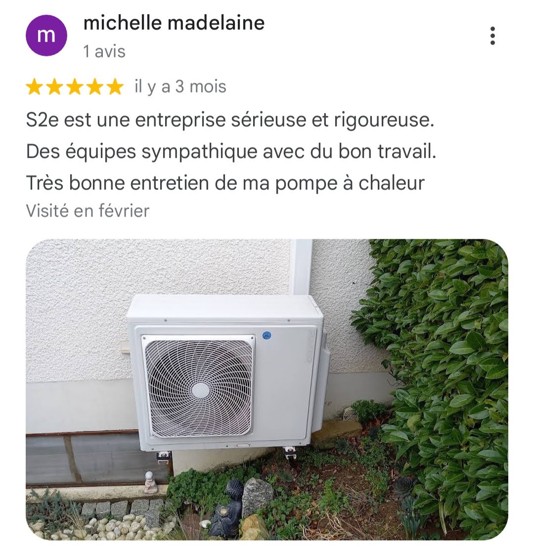 Avis Google 5 étoiles — Michelle Madelaine — client S2E Normandie